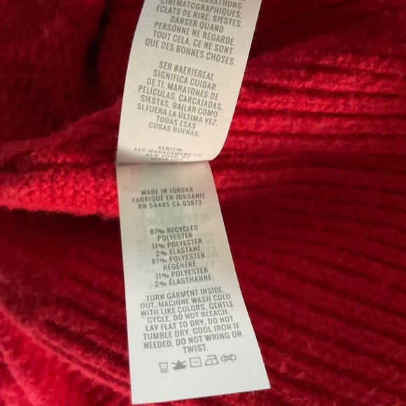 Aerie unREAL red Cable Crew Sweater XXS - Picture 7 of 9